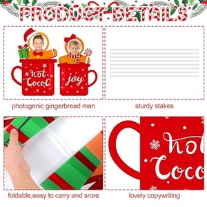 Christmas Yard Sign Outdoor Gingerbread Man Stakes Jumbo PP Material Hot Chocolate Joy <b>Cup</b> Sign Xmas Holiday <b>Large</b> Decor - Product Image 2