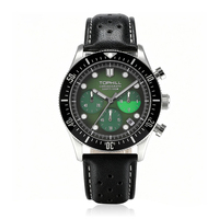 Montre à quartz noire de luxe personnalisée de haute qualité, en acier inoxydable 316L, étanche, pour le sport et la plongée, pour hommes