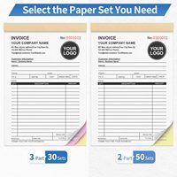 Carnet de factures personnalisé avec logo, carnet de reçus autocopiants NCR 2 ou 3 feuillets, formulaires de bons de commande, fabricant, grossiste, fournisseur OEM