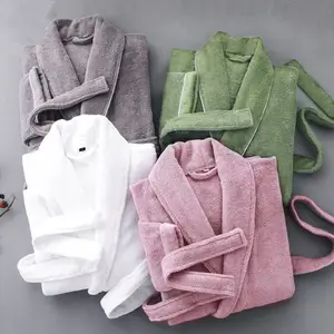 Winter Unisex Großhandel Hotel Samt Bade mäntel Frauen und Männer Paar benutzer definierte Terry Flanell Robe Femme