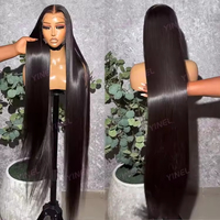 Pelucas de cabello vietnamita crudo recto 13x6, pelucas frontales de encaje transparente Full HD sin pegamento, pelucas de cabello indio Remy virgen recto de hueso