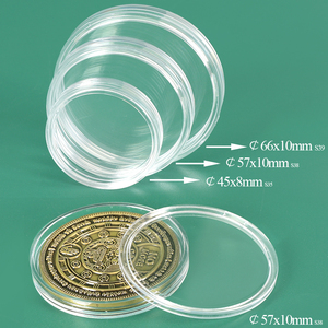 SUNSHING OEM ODM Clear Acrylic Round Commemorative <b>Coin</b> <b>Capsules</b> 24mm 30mm 39mm 46mm Custom Plastic Collectors <b>Coin</b> Holder - Product Image 3
