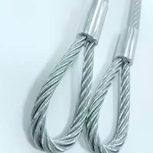 Оптовая продажа, оцинкованный стальной трос, прессованные алюминиевые детали с двумя петлями, безопасный трос из нержавеющей стали - Product Image 6