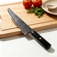 Couteau à trancher le jambon droitier à manche en bois, lame moderne de 24-25 pouces, compatible lave-vaisselle, ensemble de couteaux professionnels japonais en acier Damas laser