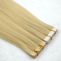 Extensions de cheveux naturels en gros, qualité supérieure, cheveux russes Remy à cuticules alignées, mèches vierges lisses à bandes adhésives sans couture