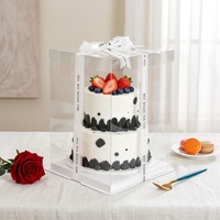 Boîte à gâteau carrée transparente personnalisée YIpin Yinji, fabriquée en usine, pour les fêtes de mariage, en papier recyclable
