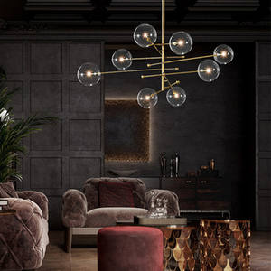Meilleures ventes de lampes suspendues décoratives à billes modernes, luminaires suspendus en verre fondu nordique pour café Restaurant - Product Image 2