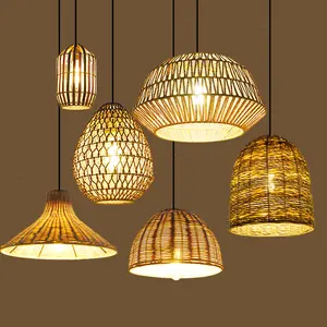 Wholesale Living Room rattan pendant lamp Decoration Wicker Woven Hanging Ceiling Bamboo Rattan Pendant Lamp