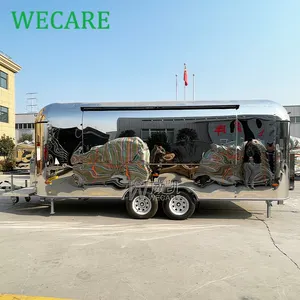 Wecare truk makanan aliran udara, trailer katering makanan bbq seluler dapur penuh 550*210*210cm