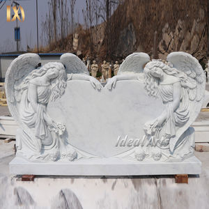 Statue d'ange gardien de marbre blanc, <span class=keywords><strong>prix</strong></span> usine, pilier avec cœur pour statue - Product Image 5