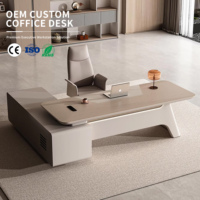 Bureau de direction de luxe de style italien, bureau de direction haut de gamme, résistant à l'eau et aux rayures, pour la salle du directeur d'entreprise