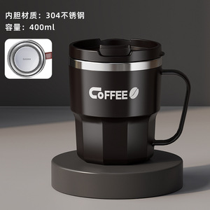 แก้วกาแฟสแตนเลสสุญญากาศพร้อมฝาปิด ดีไซน์ย้อนยุค แก้วเดินทาง พิมพ์ลายเพลิดเพลินกับชีวิต - Product Image 5