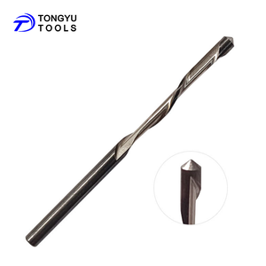 1/8 "alçıpan Cut-Out Bit kılavuz noktası pilot ucu, döner kesme araçları için Downcut Spiral HSS yönlendirici Bit temiz izleme kesme - Product Image 1