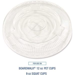 Boardwalk BWKPET910STRAWPK Disposable Lids 9 Oz. to 10 Oz. Crystal-Clear <b>Cold</b> <b>Cup</b> with Straw-Slot Packaged Clear (100/Pack) - Product Image 5
