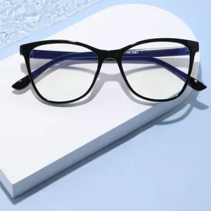 Ultralichte Cat Eye Fashion Net Rood Effen Gezicht Frame Spiegel Groot Frame Anti Blauw Licht Vlakke Spiegel