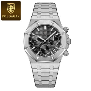 Poedagar 926 moda Sport cronografo <span class=keywords><strong>uomo</strong></span> orologio impermeabile luminoso in acciaio inox orologi al quarzo per gli uomini - Product Image 6