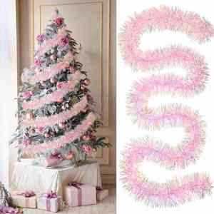 2m <b>Plastic</b> Christmas Decorative Color <b>Strip</b> Flower Ribbon Golden Colorful Pink Tops Rainbow Belt Cross-border Hair No Pattern - Product Image 1