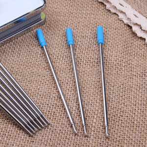 Bán Lẻ Mới Nạp Đầy Mỏng Cho Bút Bi Mực Màu Xanh Đen Mực Kim Loại Đơn Nạp Lại Viết Trơn Tru - Product Image 2