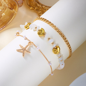 Nueva Pulsera de Tobillo con Cadena Estilo Boho para <span class=keywords><strong>Mujer</strong></span>, Joyería con Colgante de Flor <span class=keywords><strong>Dorada</strong></span>, Perla y Estrella, Accesorios para la Pierna - Product Image 5