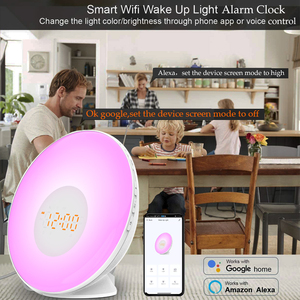 Luz de despertador Sunrise controlada por aplicación inteligente <span class=keywords><strong>con</strong></span> <span class=keywords><strong>Alexa</strong></span> y asistente de Google - Product Image 5