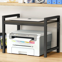 Étagère de cuisine à 2 niveaux en acier au carbone, support de bureau noir rétractable et extensible pour four à micro-ondes
