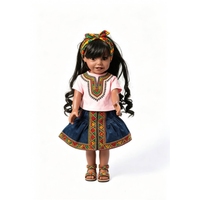 Poupée ethnique africaine personnalisable de 18 pouces en vinyle intégral, OEM/ODM, poupée noire réaliste, modèle de jouet avec vêtements traditionnels africains