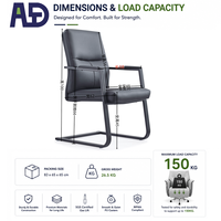 Fauteuil de conférence exécutif de luxe en cuir avec base chromée, réglable, rembourrage épais, pour bureau à domicile et salle de réunion