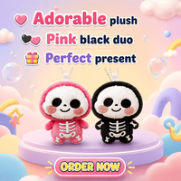 Gantungan Kunci Boneka Tengkorak Lucu Kawaii, Boneka Tengkorak Mini Halloween, Liontin Boneka Tengkorak Seram, Gantungan Tas Bulu Lembut, Hadiah