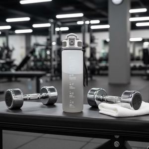 2026 Wholesale Leakproof Sports Bpa Free 1L Waterbottle Plastic <b>Motivational</b> <b>Water</b> <b>Bottle</b> With Straw and Time Marker - Product Image 2