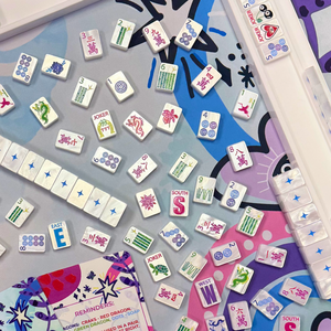 Jeu de Mahjong américain blanc nacré porte-bonheur, tuiles de Mahjong à motifs papillon, cerisier, dessin animé, Joker, floral, cadeau de jeu de fête - Product Image 4