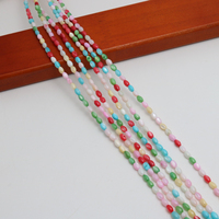 Perles de riz en coquillage naturel, 3x5mm 5x10mm, perles ovales en nacre colorées pour la fabrication de bijoux DIY, vente en gros