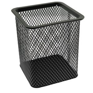 Portalápices de malla metálica para oficina y escuela, soporte para bolígrafos, accesorios de escritorio, soportes para brochas de maquillaje, logotipo personalizado, soldadura - Product Image 1