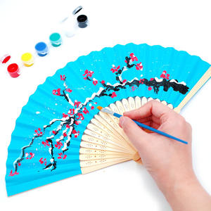 2020 ventilateurs à main pliants <span class=keywords><strong>en</strong></span> papier écologique imprimés avec logo Kpop personnalisé avec technique de bambou peint décorations personnalisées - Product Image 2