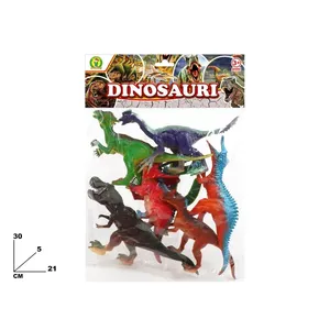 Dinosaurs Toy Set 6 Pieces Assorted Colors <b>Plastic</b> Figures For Kids Age 3+ - Product Image 1