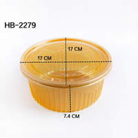 Boîte ronde en plastique PET transparente et scellée pour l'emballage du pain, des hamburgers et des aliments en conserve