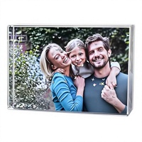 Venta Especial: Marco de Fotos Acrílico Transparente de 4x6 Pulgadas con Líquido Brillante, Impresión UV Personalizada, Portafotos de Sobremesa, Venta al Por Mayor