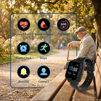Montre connectée 4G avec détection de chute, SOS, surveillance de la fréquence cardiaque, alarme, GPS et suivi en temps réel pour seniors