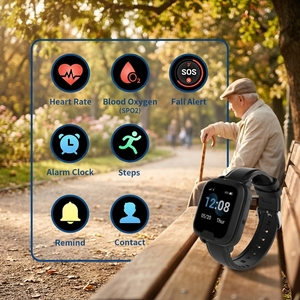 Smartwatch 4G con Rilevamento Cadute, SOS, Monitoraggio Frequenza Cardiaca, Allarme e GPS Tracker in <span class=keywords><strong>Tempo</strong></span> <span class=keywords><strong>Reale</strong></span> per Anziani - Product Image 1