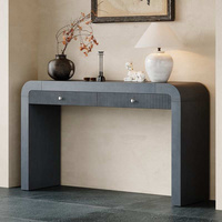 Table console 2026 avec façade de tiroir cannelée, table d'entrée aux coins arrondis, table de canapé robuste pour couloir et salon