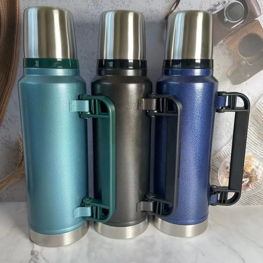 1200ML/750ML travel jug outdoor 304 stainless steel insulation keep warm&cold with handle travel mate termo