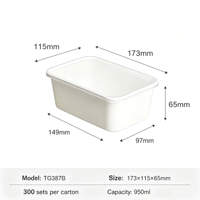 Conteneur alimentaire à emporter empilable 500-1000ml Écologique avec couvercle Anti-fuite Vente en gros
