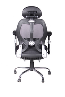Chaise de bureau moderne SX-W4028AG avec appui-tête réglable et fauteuil de direction pivotant en métal pour mobilier de bureau avec repose-pieds