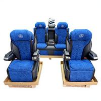 Aménagement intérieur de voiture bleu luxe, panneaux de porte, tableau de bord, sièges pour Mercedes-Benz Vito V-class