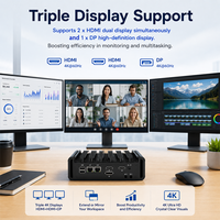 Komputer Mini NUC Intel N150 Tanpa Kipas, Dilengkapi RS232 2 Ethernet N95 N100 N150 Mini Box PC untuk Thin Client Digital Signage Kiosk