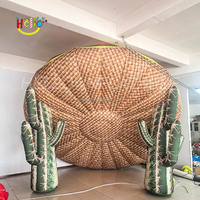 Modèle publicitaire gonflable personnalisé Chapeau de paille cactus gonflable pour la décoration d'événements