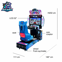 Simulateur de course automobile à monnayeur, machine d'arcade de jeu de conduite intérieur avec écran LCD pour parc d'attractions, vente en gros