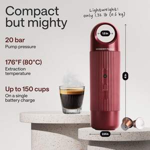 Machine à café automatique portable Mini pour les voyages et le camping Capacité de 80 ml Compatible avec les grains et les <span class=keywords><strong>dosettes</strong></span> Outils de barista - Product Image 2