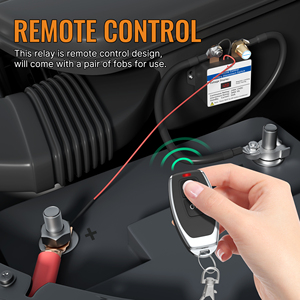 Interrupteur de déconnexion de batterie de voiture 240A 12V avec télécommande, affichage numérique LED de tension, relais magnétique, kit isolateur de batterie avec clé - Product Image 3