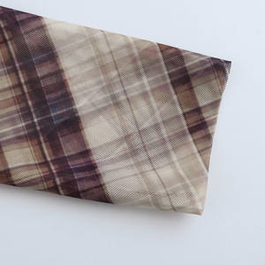 Camiseta <span class=keywords><strong>de</strong></span> <span class=keywords><strong>Manga</strong></span> <span class=keywords><strong>Larga</strong></span> con Cuello Asimétrico, Estilo Retro, Plisada con <span class=keywords><strong>Tul</strong></span> a Cuadros, para Mujer, Primavera - Product Image 4