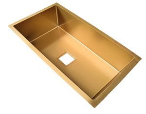 Lavello da <span class=keywords><strong>cucina</strong></span> in acciaio inox 77*44cm fatto a mano sottomontaggio rotondo angolo singolo ciotola PVD Color oro 3mm moderno spazzolato <span class=keywords><strong>vasca</strong></span> da <span class=keywords><strong>cucina</strong></span> - Product Image 4